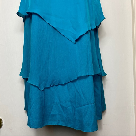 Alice + Olivia Teal Tiered Silk Tank Dress NWT - Picture 6 of 8